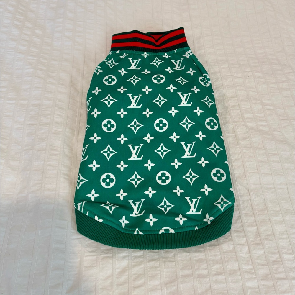 Green Patterned Dog Jacket - Picture 2 of 2